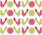 Folk birds seamless pattern in vector.