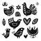 Folk birds set