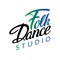 Folk Dance logotype icon concept. Ballet studio logo design template. Classic or folk dance class lettering. Vector