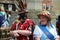 Folk dancers resting at Rochester Festival