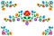 Folk embroidery ornament with flowers. Traditional polish pattern decoration - wycinanka, Wzory Lowickie