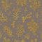 Folk flowers vintage raster seamless pattern. Ethnic floral motif brown hand drawn background. Contour golden