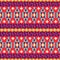 Folk geometric seamless red pattern with meander border shapes texture.