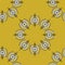 Folk inspired wallpaper with flower shapes gold