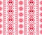 Folk love, Valentine`s Day vector seamless vertical pattern - Scandinavian traditional embroidery style with flowers and hearts