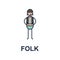 folk musician icon. Element of music style icon for mobile concept and web apps. Colored folk music style icon can be used for web