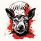 Folk Punk Inspired Dog Chef Hat Graphic Illustration
