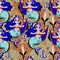 Folk spiritual cute boho flash style mermaid girl in the ocean seamless pattern.