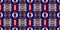 Folkart quilt whimsical border. Norwegian style European cloth. Patchwork red white blue trendy washi tape.