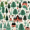 Folkloric Christmas Festivity Seamless Pattern