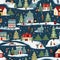 Folkloric Christmas Festivity Seamless Pattern