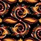 Folkloric Seamless Pattern with Indian Paisley Swirl, Nature Inspired Design Element