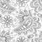 Folkloric Seamless Pattern with Paisley Indian Cucumber, Nature Inspired Design Element