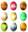 Folksy Dyed Easter Eggs Clip Art