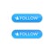 Follow button design, vector