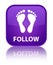 Follow (footprint icon) special purple square button