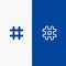 Follow, Hash tag, Tweet, Twitter Line and Glyph Solid icon Blue banner Line and Glyph Solid icon Blue banner