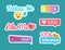 Follow and Like Me Stickers with Emoji Set Vector