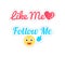 Follow and Like Me Stickers Isolated Patch Vector