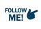 Follow me icon with hand â€“ vector