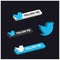 Follow Me Twitter 3d button