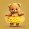 Follow the vibrant path of a cute ballerina teddy bear