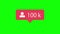Follower icon on green chroma key background. 4K video.