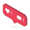 Follower isometric notification symbol for application instagram. Web app button for social media. Vector illustration icon