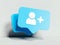 Follower symbol or icon on white background. 3d rendering. Social media concept.