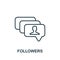 Followers icon. Outline style thin design from influencer icons collection. Line Followers icon for web design, apps, software,