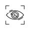 Following eye line icon, concept sign, outline vector illustration, linear symbol.