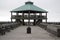 Folly Beach South Carolina, February 17, 2018 - raised gazebo at the end of Folly Beach fishing pier