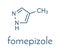 Fomepizole methanol poisoning antidote molecule. Skeletal formula.
