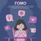 Fomo fear of missing out illustration concept