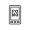 FOMO Icon - Fear of Missing Out Trendy Modern Acronym - Social M