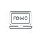 FOMO Icon - Fear of Missing Out Trendy Modern Acronym - Social M