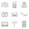 Fondness icons set, outline style