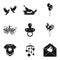 Fondness icons set, simple style