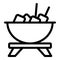 Fondu melt icon outline vector. Cheese fondue