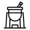 Fondue sauce icon outline vector. Cheese food