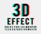 Font 3d effect vector