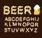 Font beer. Letters from beer mugs