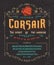 Font CORSAIR. Vintage typeface design.