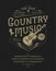 Font Country music. Craft retro vintage typeface