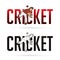 Font Cricket with Cricketer players action cartoon sport graphic