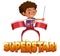 Font design for word superstar with boy playing drums