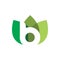 Font letter b logo designgreen nature lotus leaf