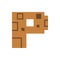 Font letter p pixel solid stone logo design