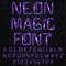 Font magic. Bright, shiny font. Electric letters, numbers, light effects