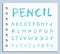 Font pencil crayon. Handwritten Vector illustration.